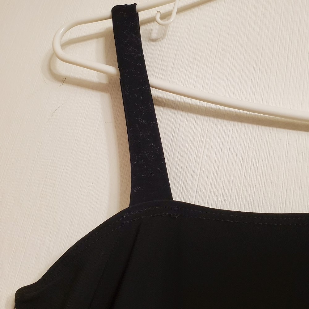 Womens St Tropez West Asymetrical Top Black Silver Tunic Empire Waist Size Large - Picture 5 of 8
